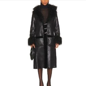 WeWoreWhat - Faux Suede Bonded Trench - Black